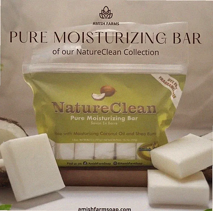 Amish Farm Worlds Best Quality Bar Soap Fragrance Free No Dyes 5 bars total