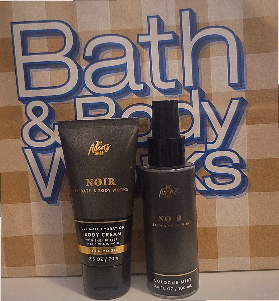Bath & Body Works Men's Collection Travel Size NOIR Body Cream & Cologne Mist