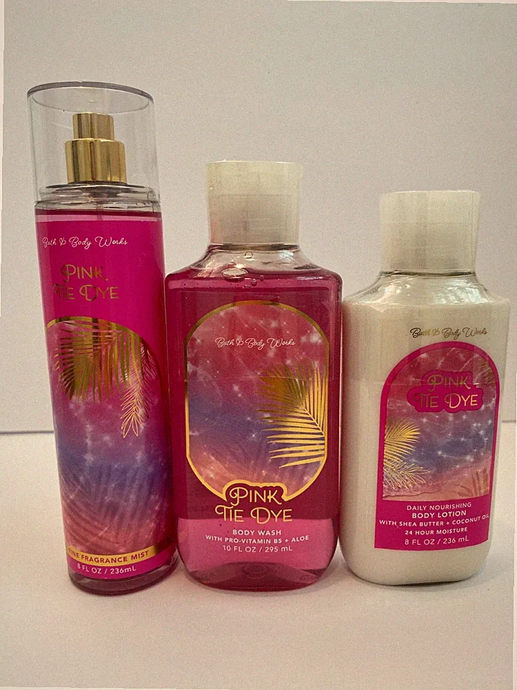 BATH & BODY WORKS PINK TIE DYE MIST / LOTION / BODY WASH YOU CHOOSE ONE