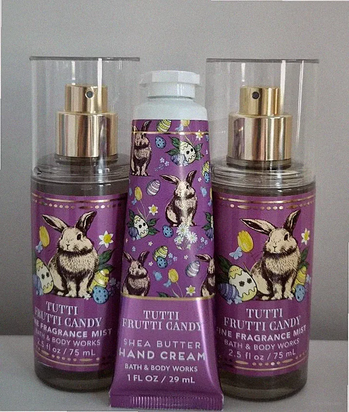 Bath & Body Works Tutti Frutti Candy Fragrance Mists 2 & Hand Cream Travel Size