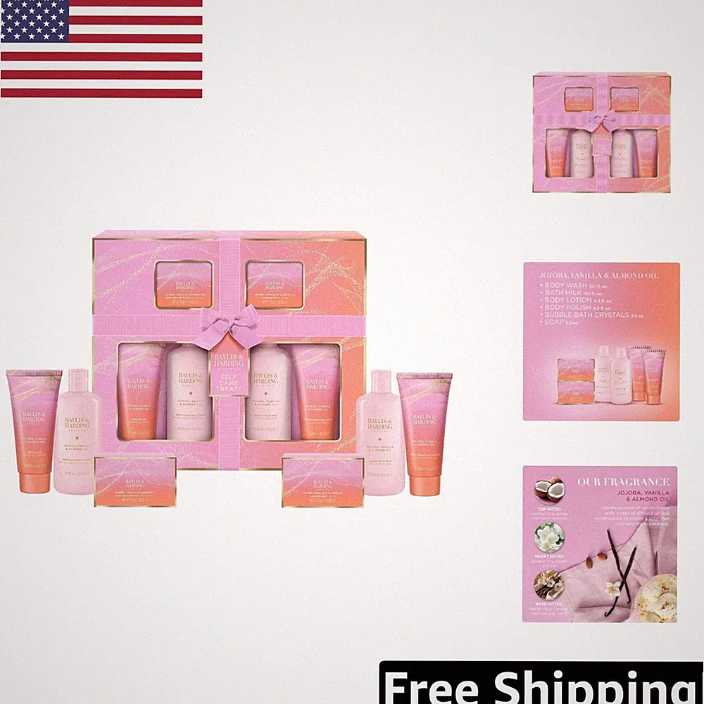 Indulgent Jojoba, Vanilla & Almond Oil Pampering Gift Set - 12 Essentials
