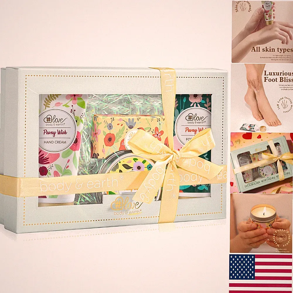 Indulgent Rose Water Skin Care Gift Set - Hand Cream, Soap & Candle Included
