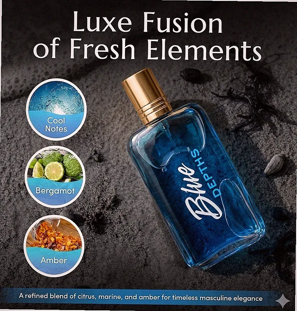 Parfums Belcam Blue Depths Eau de Toilette Spray 3.4 fl oz Citrus Marine