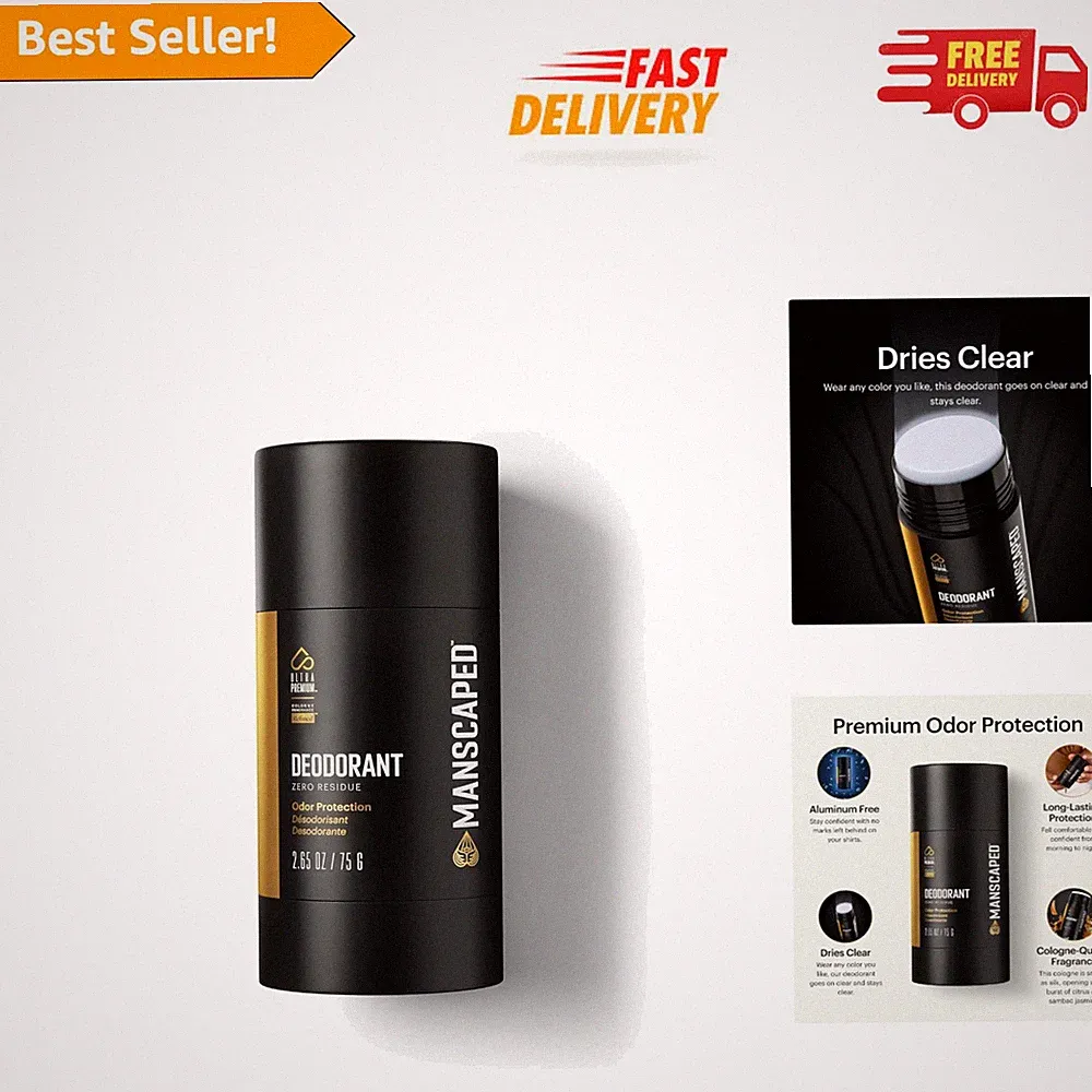 UltraPremium Aluminum-Free Deodorant Stick - Cologne-Quality Fragrance, 2.65 oz